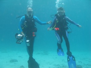 Jane and Frank diving